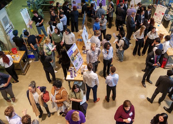 Faculty and staff at an event